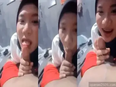 Hijab Binal Sepong Kontol Pacar Baru Sampe Peju Netes di Jilbab poster